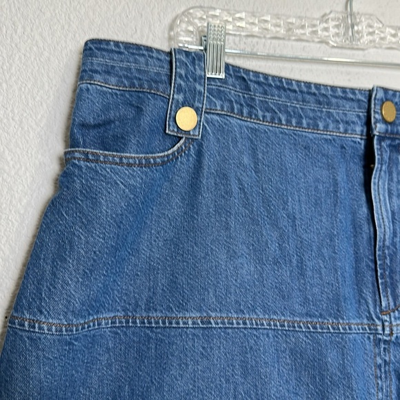Tanya Taylor Hudie Denim Midi Jean Skirt Plus Size 20 Medium Indigo Blue NWT - Picture 4 of 13